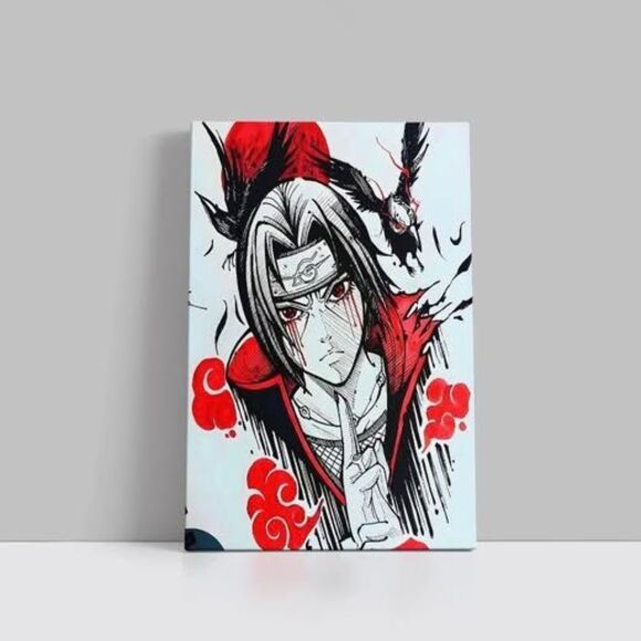 Original Itachi Uchiha Canvas, Naruto Shippuden Anime Wall Art, Manga Wall Decor - Picture 1 of 6
